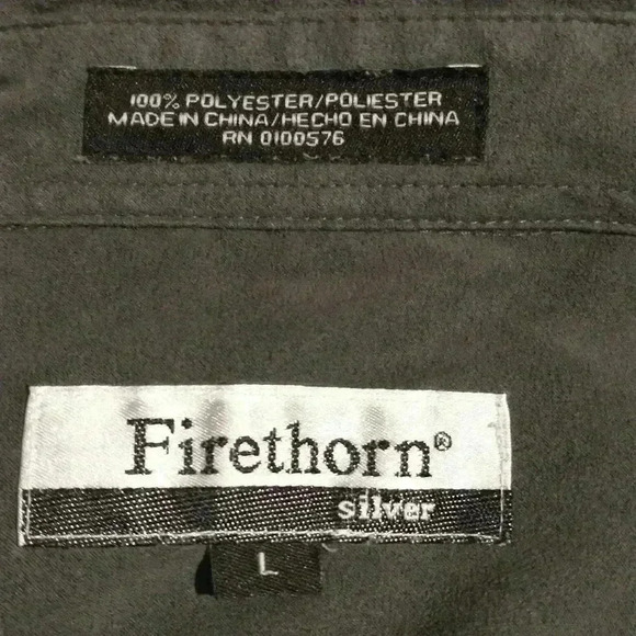 Firethorn Silver men's shirt gray suede long sleeve button up size L - Picture 3 of 5